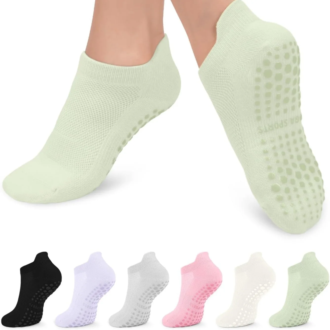 Yoga Socks Cotton Anti slip Silicone Indoor Fitness Pilates Short Socks Women's Boneless Mesh Sports Socks