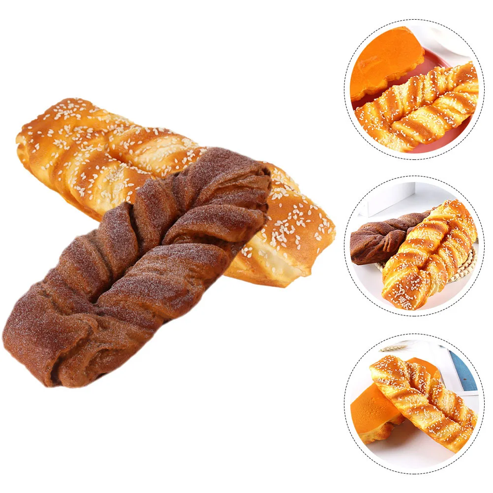 

2pcs Premium Bread Pu Bread For Home Decoration Photography Prop Fake Food Display Kitchen Restaurant Baking