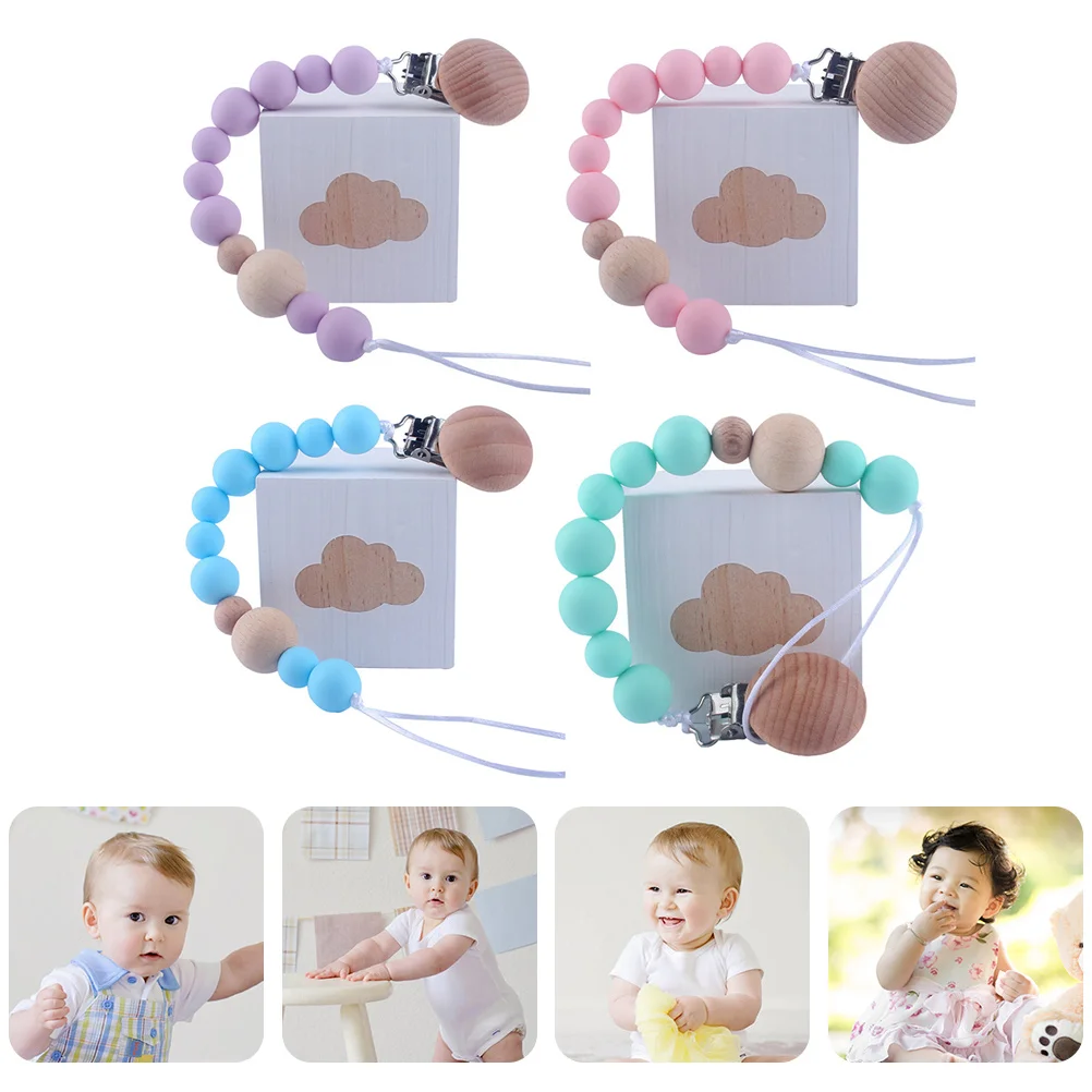 

Baby Pacifier Chain Silicone Teether Lovely Shape Soothing Toy Clip for 3 Months Old Safe Environmental Test Passed
