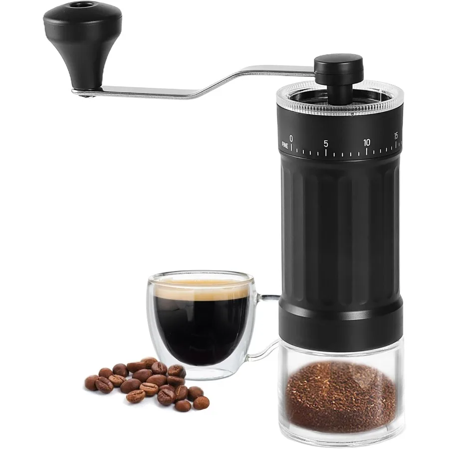 Мини-ручная кофемолка с 40 регулируемыми настройками для эспрессо, портативная ручная мельница для путешествий, кемпинга и офиса