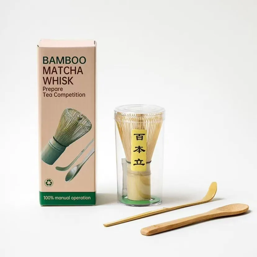 

3/4pcs Matcha Whisk Set Bamboo Accessories Tea Set Chasen Traditional Handmade Tea Scoop Portable Storage Holder