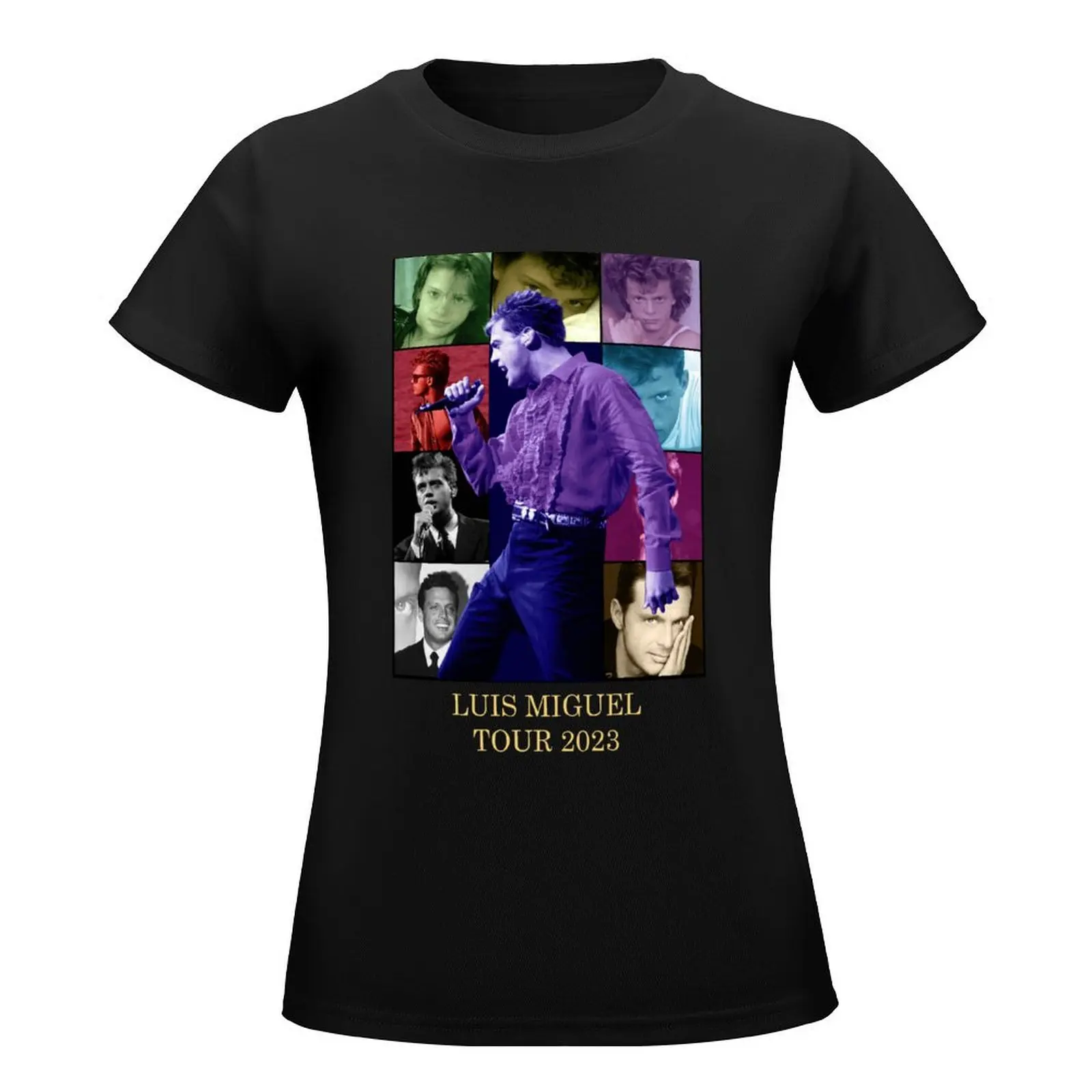 Luis Miguel Tour Eras with Title T-Shirt summer tops summer clothes vintage Female clothing Women's tee shirt