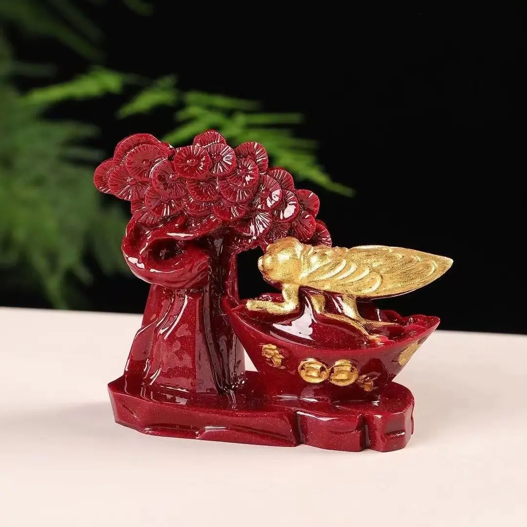 Natural cinnabar purple gold Yiming amazing fortune tree ornament handicrafts living room home classroom bedroom car gifts