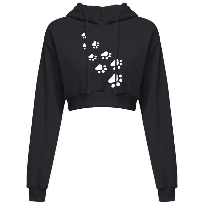 Women Fashion Hoodie Coats New Brief Casual Clothes Women Clothing Tops Plain Crop Top Hooded