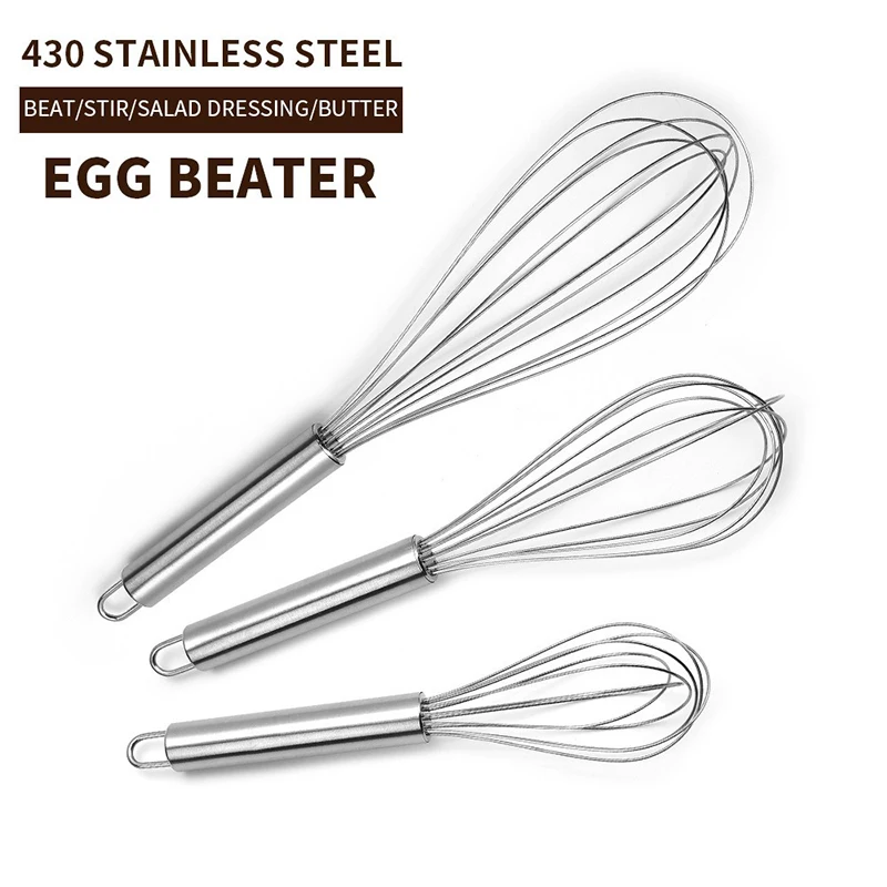 الفولاذ المقاوم للصدأ خفقت صغير المطبخ المطبخ دليل خافق البيض المطبخ المطبخ السياط و خلاط 6 سلك دليل Frother سوط صغير #4