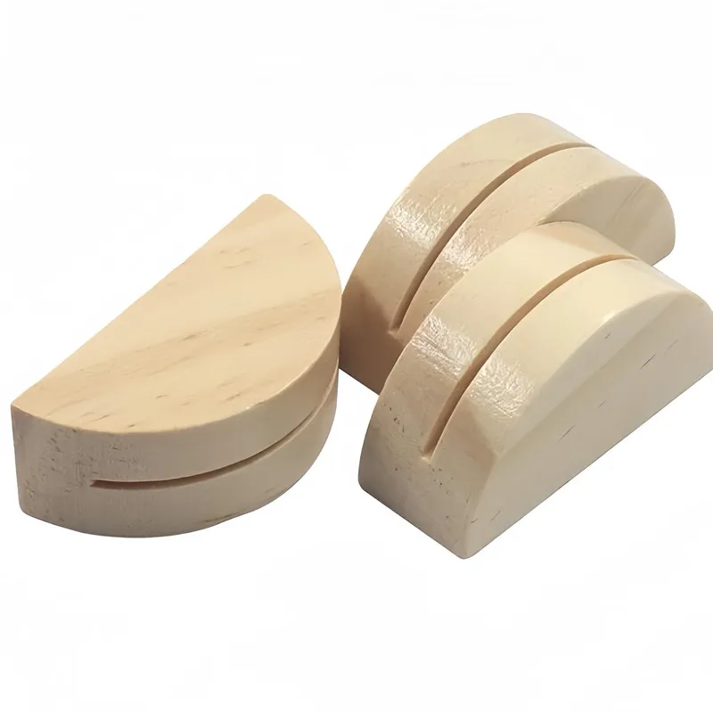 33 pcs Natural Wood Finish Semi Circle Wood Bases, great for Photo Card Holders, Smooth Polished Surface, Photo Card Holders