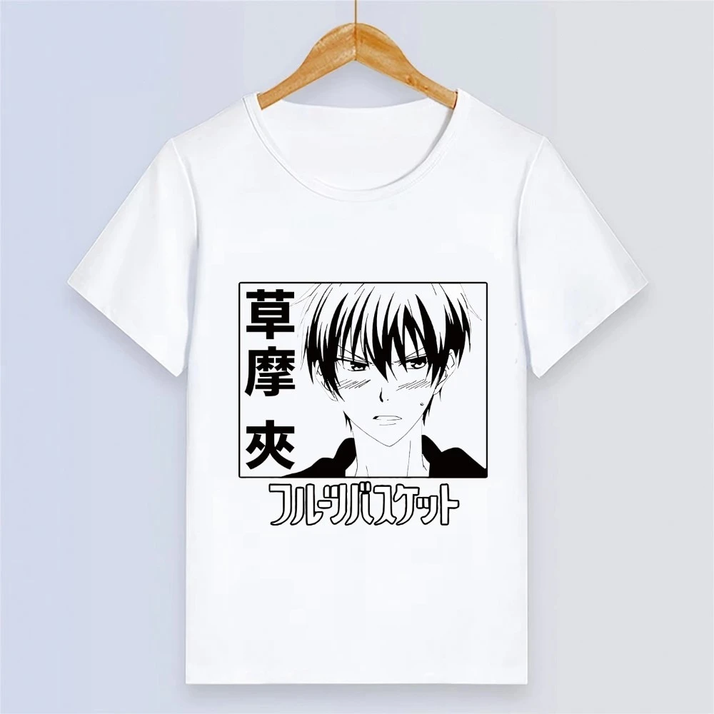 Fruits Basket Shirt Vintage Washed Unisex Oversized Anime Streetwear Soft Cotton Short Sleeve Tee Gift Clothing Tops Hot Sale