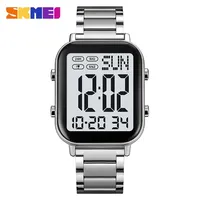 SKMEI 2259 Luxury Digital Watch for Men Waterproof Sport Electronic Mens Wristwatch EL Display Stainless Steel Reloj Hombre 1859