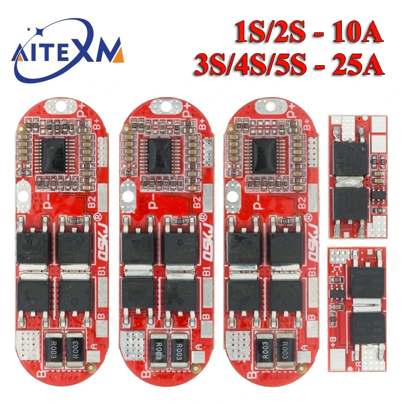 BMS 1S 2S 10A 3S 4S 5S 25A Bms 18650 Li-ion Lipo Lithium Battery Protection Circuit Board Module Pcb Pcm 18650 Lipo Bms Charger