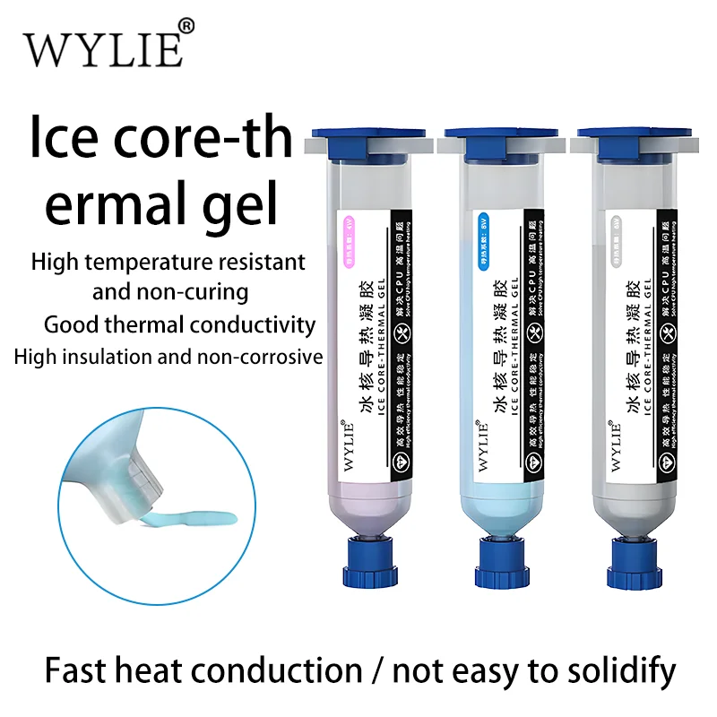 WYLIE Ice Core Thermal Gel 4W/6W/8W High Insulation Non Corrosive Non Drying for Phone CPU Heat Generating Components Cooling