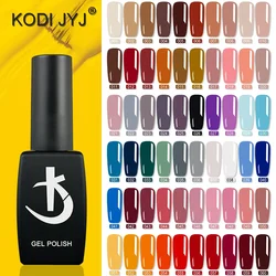 KODI JYJ półtrwałe żelowy lakier do paznokci 12ml UV Led lakiery żelowe Manicure wierzch i warstwa podstawowa gelac Semipermanent emalia hybrydowa