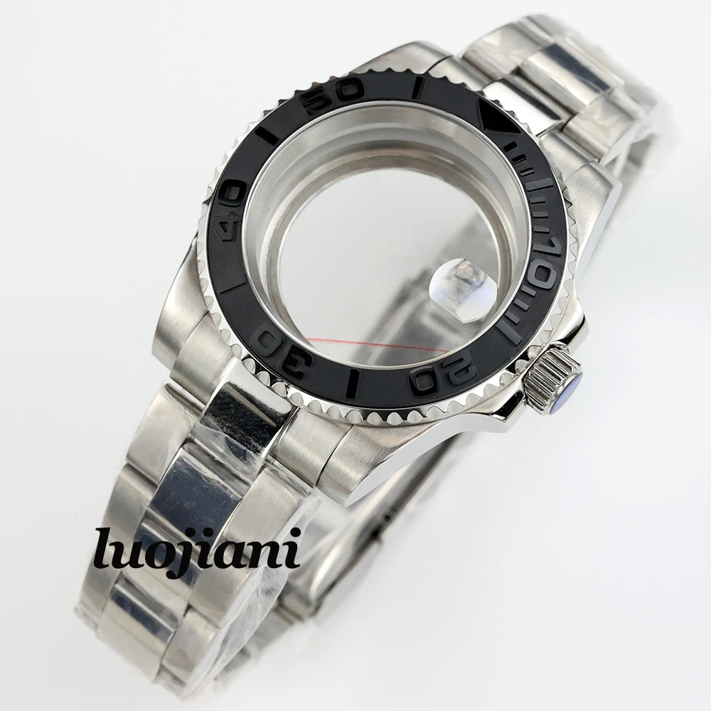 

Polish oyster bracelet NH35 watch case 40mm 316L stainless steel sapphire glass fit yacht-master NH35 NH36 movement 28.5mm Dial