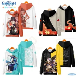 Genshin Impact Cute Kids Baby Boy Hoodies Anime Cartoon Kujo Sara Lisa Boys Girls Sweatshirts Spring AutumnThin Coat Children