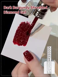 16ml Wine Red Broken Drill Nail Gel Polish Reflective Glitter Gel Glitter Soak Off GEL Nail Polish For Manicure Semi Permanent
