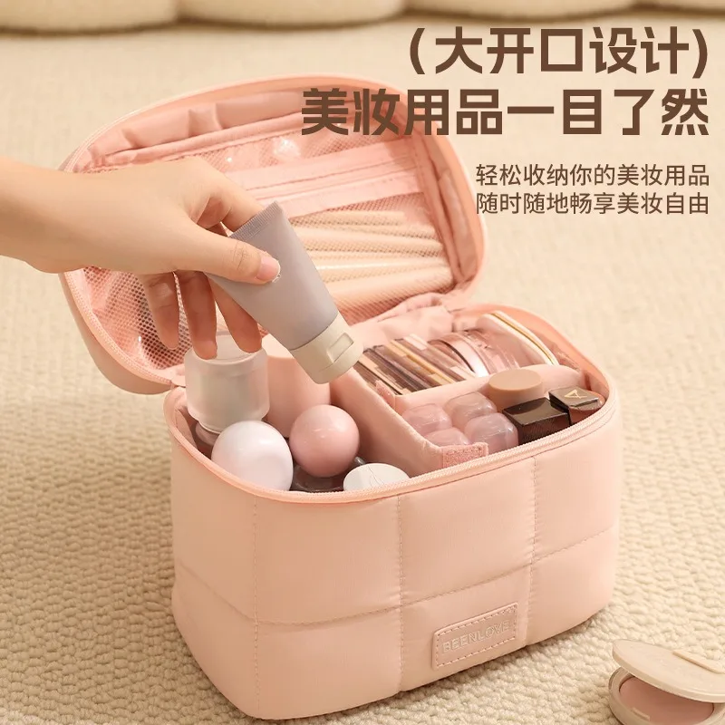 

Large Capacity Portable Travel Cosmetic Bag Women's Handheld Shower Kit Organizer Waterproof Makeup Brush Storage Pouch
