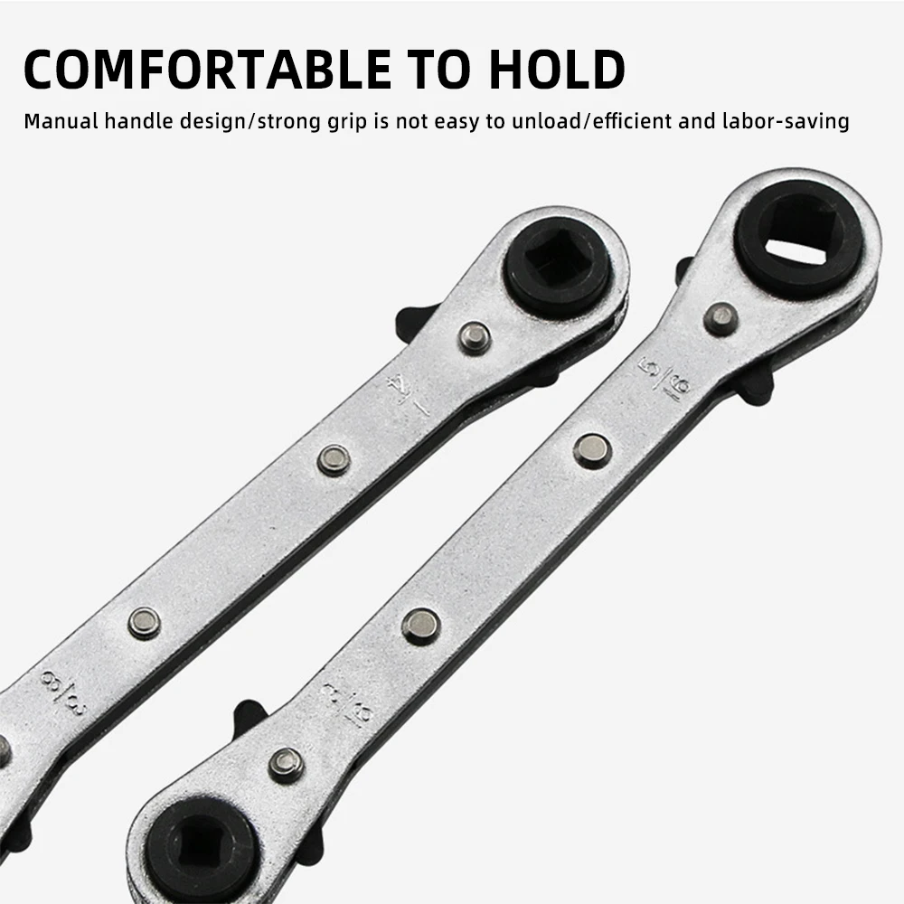 Double Head Four-Purpose Ratchet Wrench rofessional Tool For Air Conditioning And Refrigeration 1/4 3/8 3/16 5/16inch