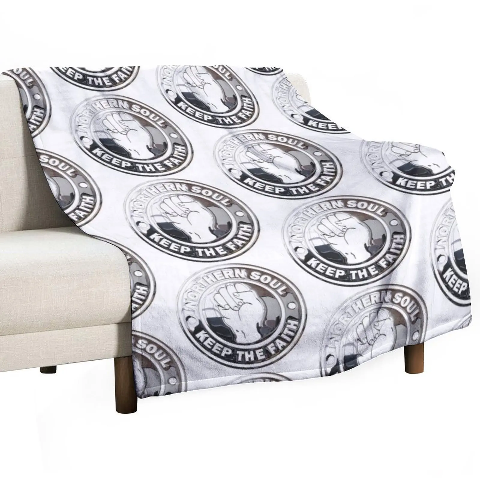 

Northern Soul Keep The Faith in chrome effect. Throw Blanket Blankets For Bed Decorative Beds Blankets