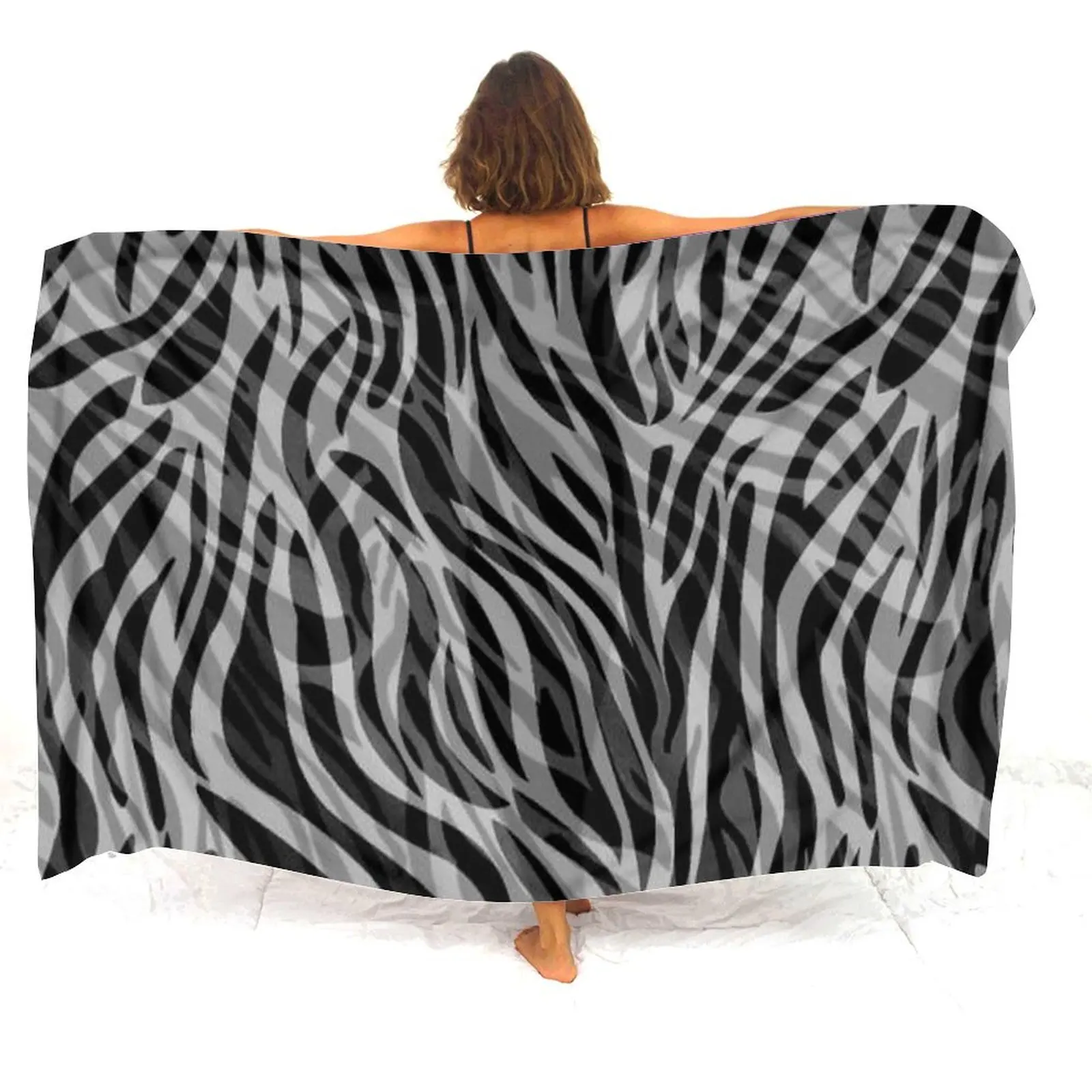 Sarong à motif de texture animale, tout nouveau design pour 2025, un incontournable pour les vacances d'été avec des motifs personnalisés personnalisables