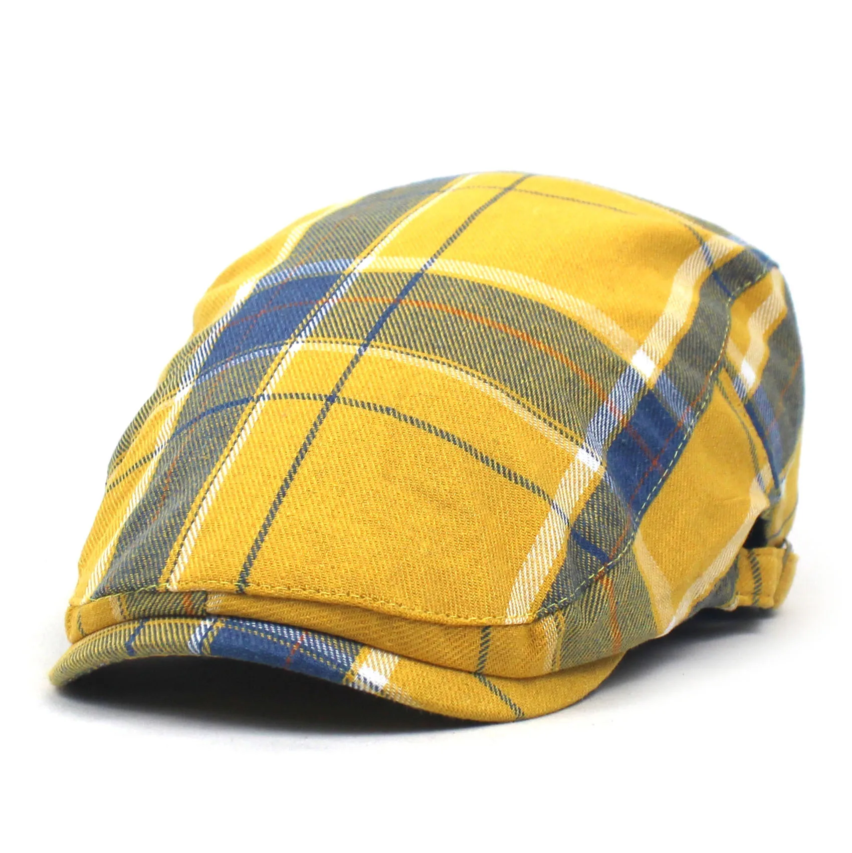 Retro England Visor Newsboy Hat - Cotton Washed Casquette for Men And Women Big Head Cap Four Season Party Accessory