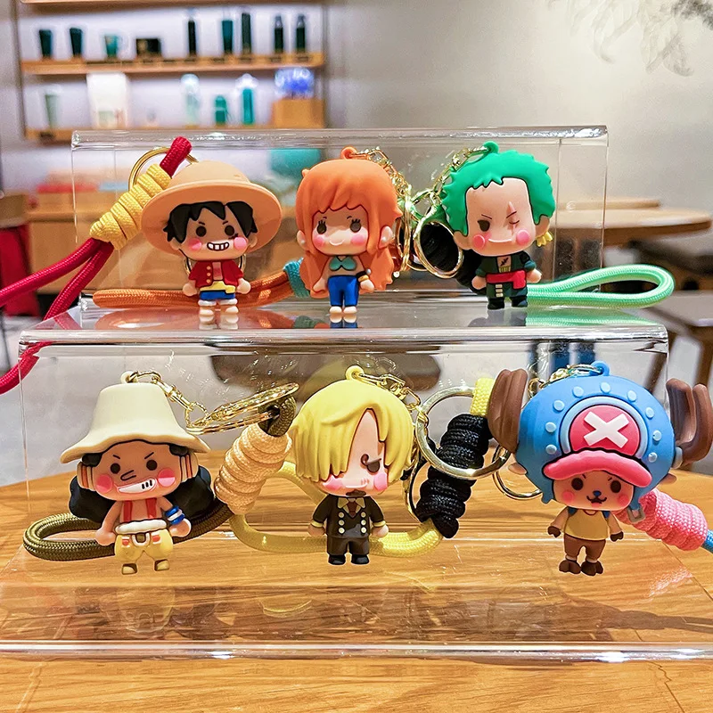 Llavero creativo de una pieza, lindo muñeco de dibujos animados Luffy Sauron colgante de mochila para estudiantes