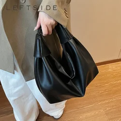 LEFTSIDE Fashion Small PU Leather Shoulder Crossbody Bag For Women 2024 Winter New Tend Female Simple Underarm Hobo Bag Handbags