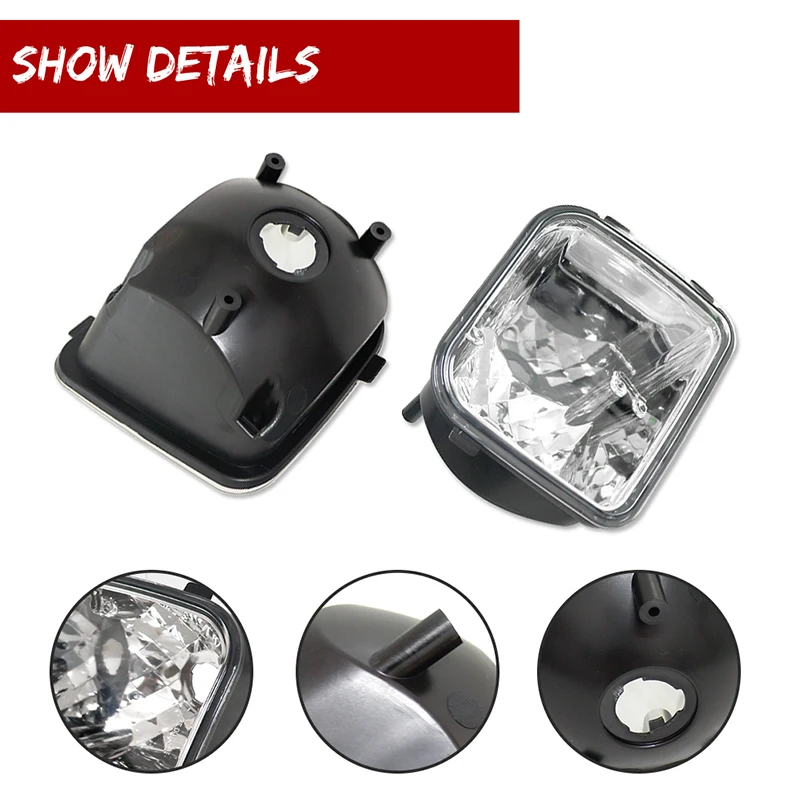 Gtinthebox Clear / Smoked Lens Car Front Bumper Turn Signal Light Housing Shells For 2006-2010 Hummer H3 H3T, No Bulb / Socket