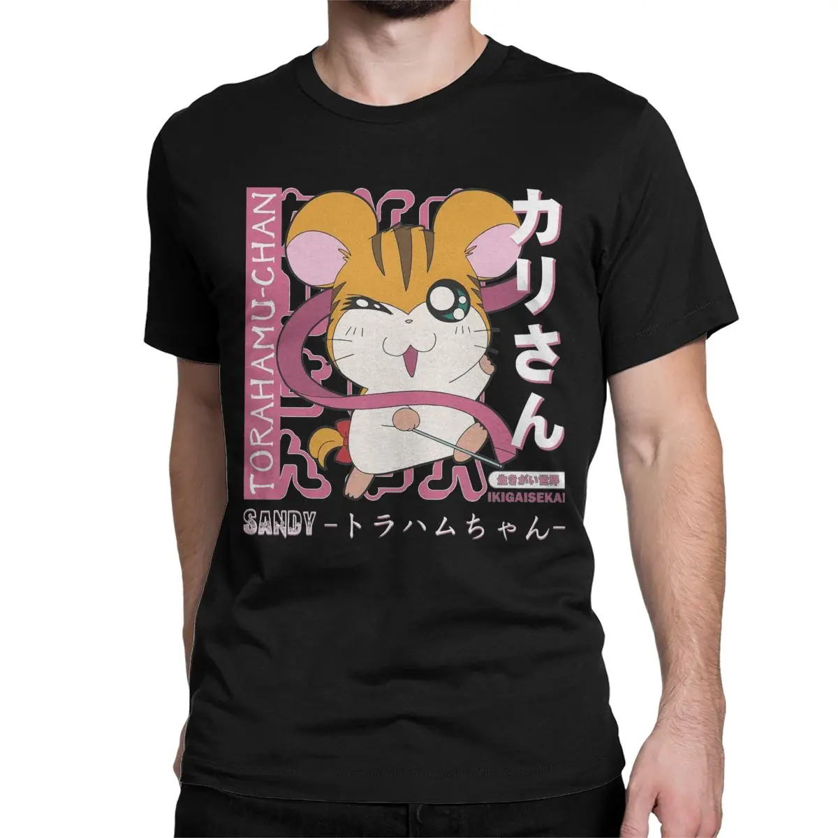 Funny Sandy Hamtaro Anime T-Shirts for Men Round Collar 100% Cotton T Shirt Short Sleeve Tees Birthday Gift Tops