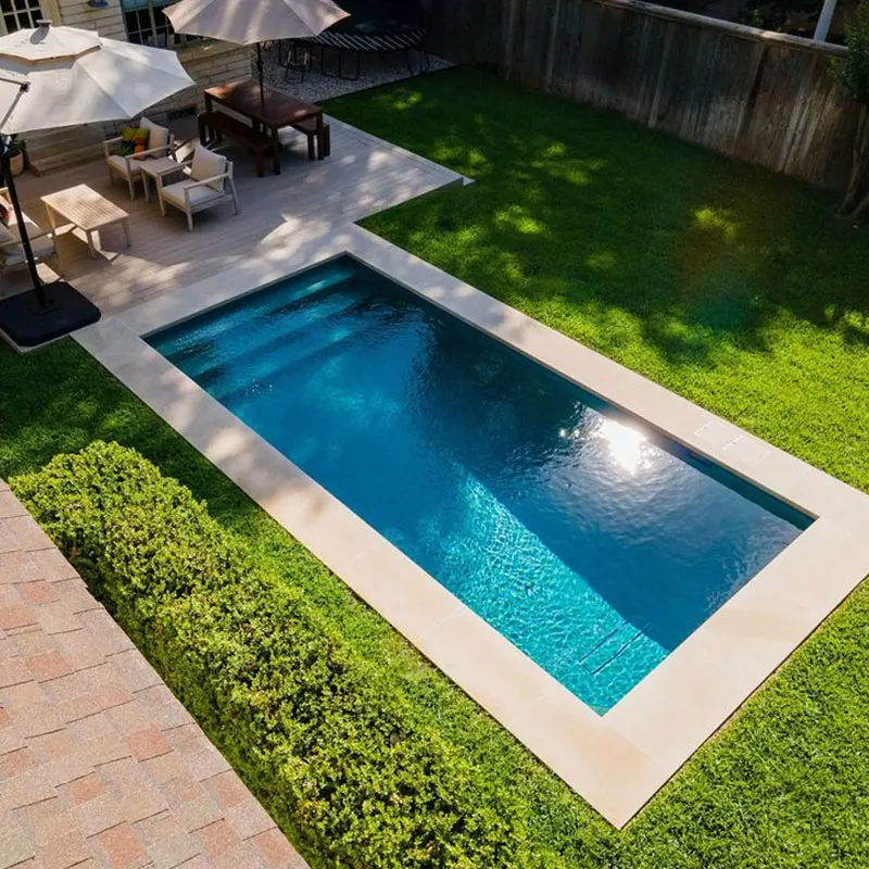 Outdoor Cheap Prices Retangular Swimming Pool Kit Luxury Swim Spa Adult Prefabricated in Ground Fiberglass Pools Used