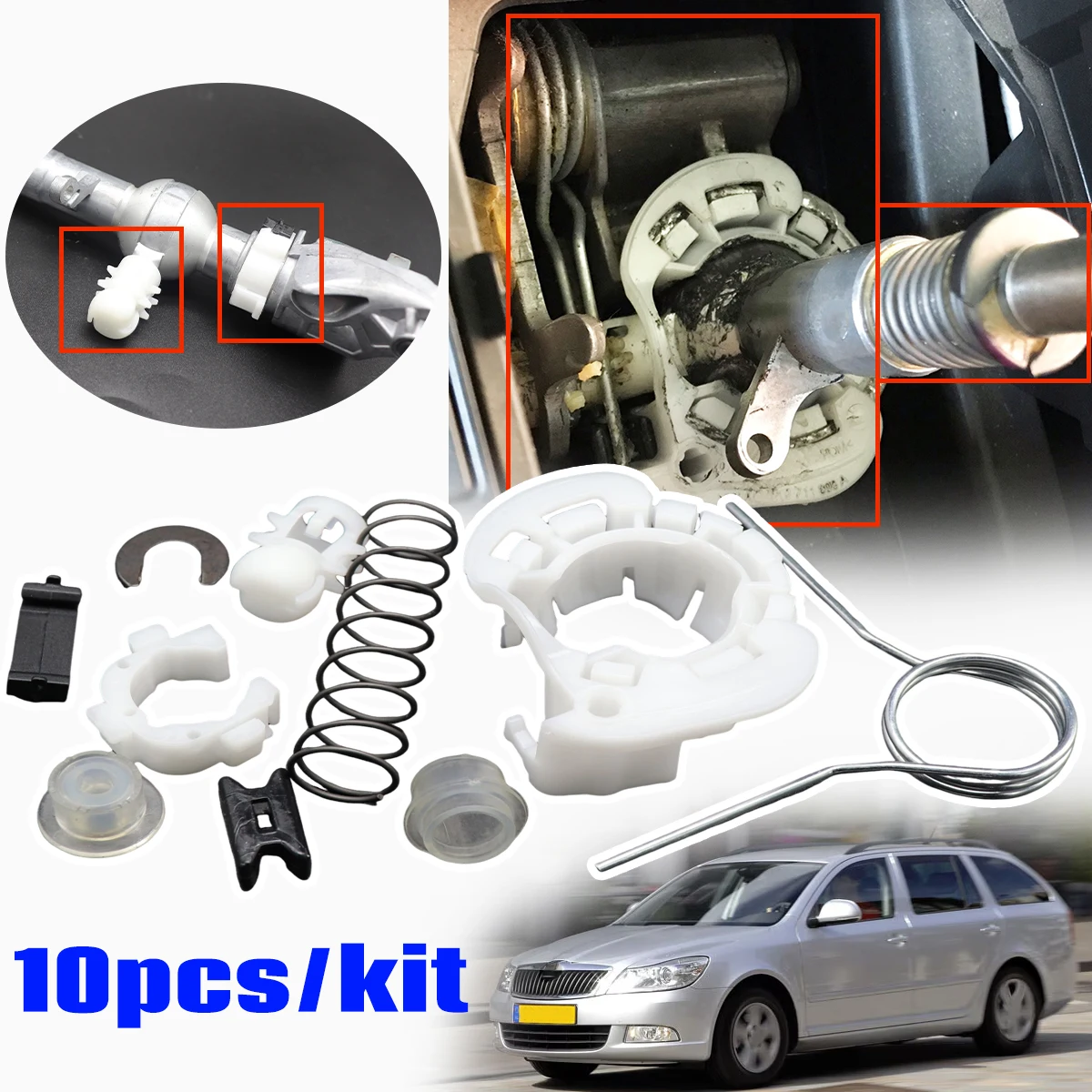

10pc Gear Shifter Selector Lever Shaft Spring Bushing for Skoda Octavia 1Z 2004-2013 Replacement Parts Drivetrain Rubber Pivot