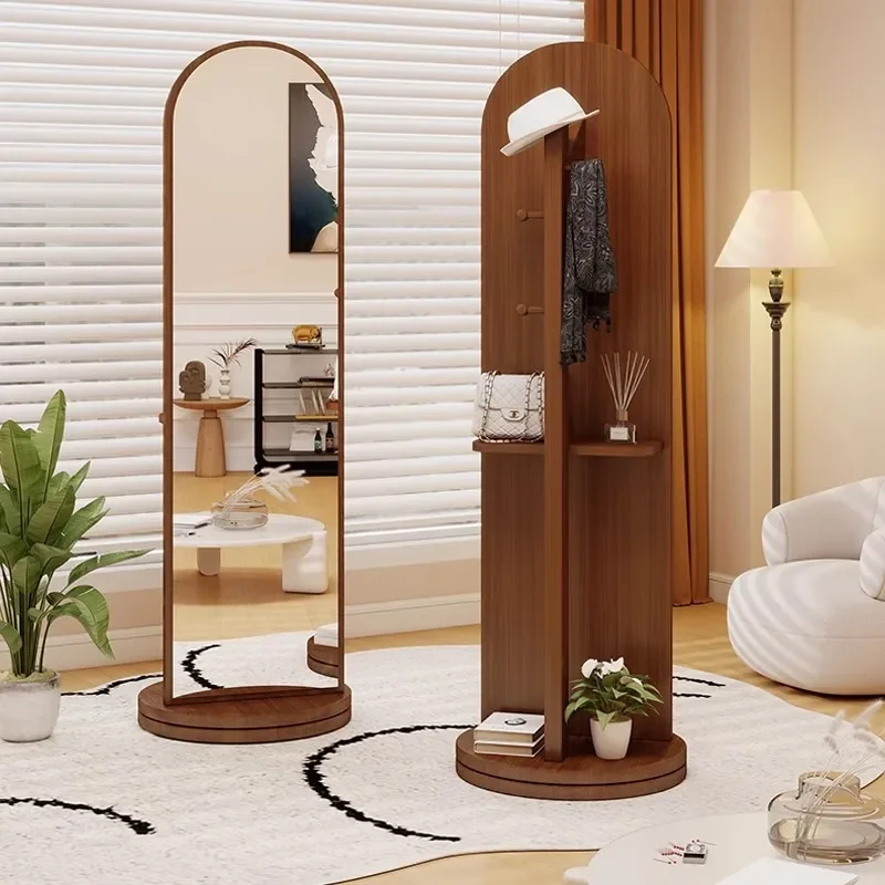 for Rotating Full Length Mirror Household Full Body Floor Mirror Bedroom Hanger Integrated Floor to Ceiling Large Fitting