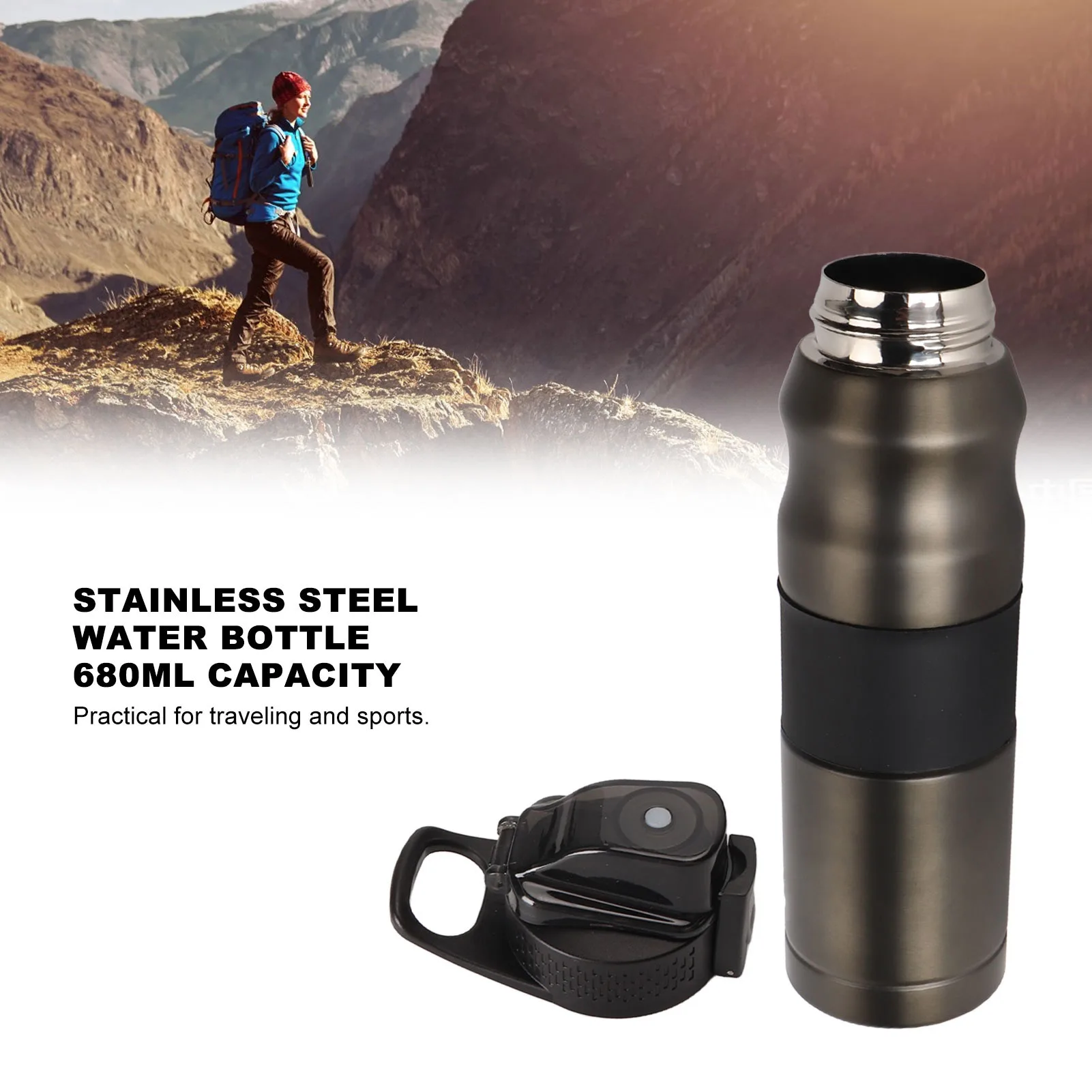 Stainless Steel Vacuum Insulation Bottle 22oz Lasting Thermal Sports Cup Water Bottle For Traveling Sports