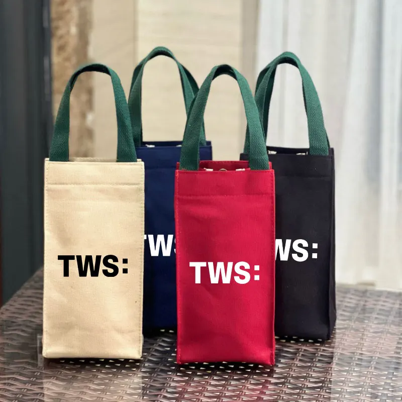 Kpop TWS: Handheld Cup Portable Tote Bag Double-Layer Water Bottle Holder for Thermos Umbrella Cosmetic Cases