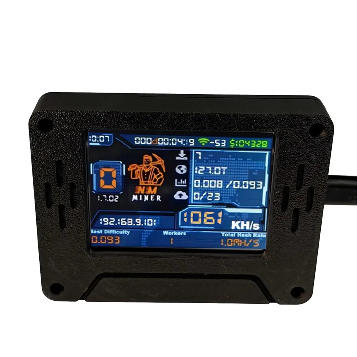 ~【On Sale】1060Kh/S BTC Solo Miner Upgraded Bitcoin Crypto Miner 2.8 Inch Smart ScreenNerdMiner Home BTC