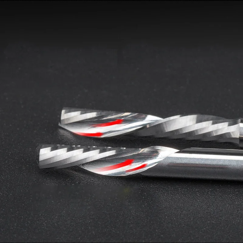 3,175mm Fräser Einzelne Flöte Linkshänder Spiralschneider Router Bit CNC Schaftfräser Für Kunststoff Acryl Aluminium Kunststoff Blatt