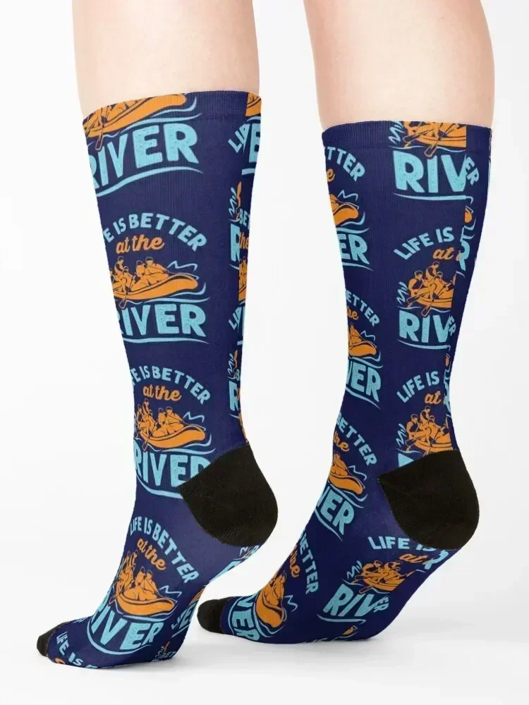 White Water Rafting Life is Better At the River Whitewater Socks set hiking golf luxe Boy Socks Women's