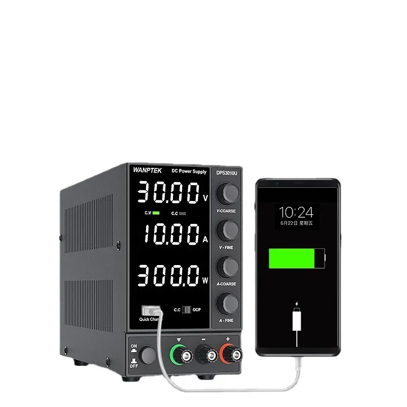 KPS305D Adjustable DC Power Supply 30V 10A Regulated Lab Bench Source for Electroplating Notebook Phone Repair Testing