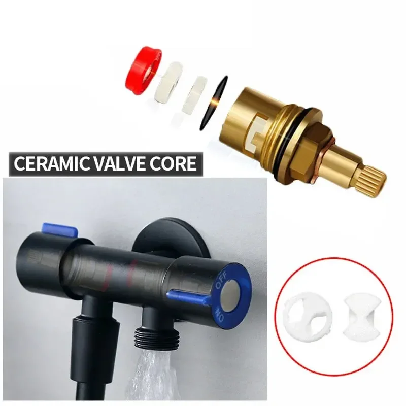 304 الفولاذ المقاوم للصدأ واحد الماء البارد 1 في 2 خارج الحمام المرحاض صمام زاوية غسالة منفذ مزدوج مياه الحنفية #4