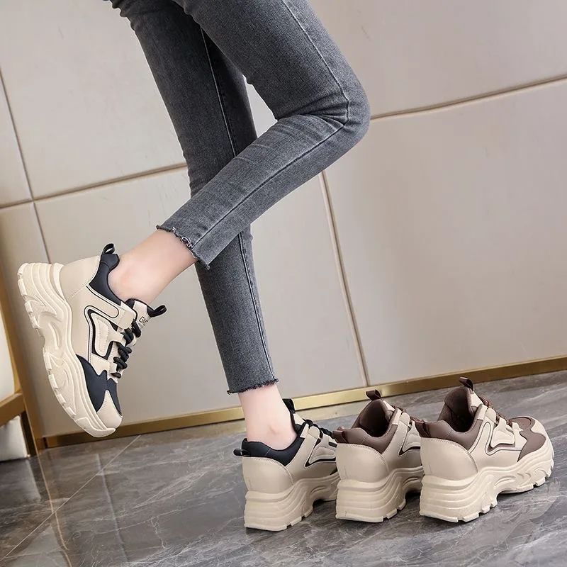 Women Platform Sneakers New Fashion Designer Fashion Outdoor Flats Causal Lace Up Women Lace-up Running Shoes Zapatillas Mujer