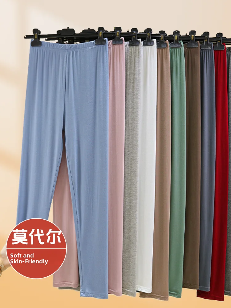 High Waist Modal Thin Women's Leggings Seamless Tight Fit Autumn Pants plus Size Slimming Underwear Fashion Ladies Trousers