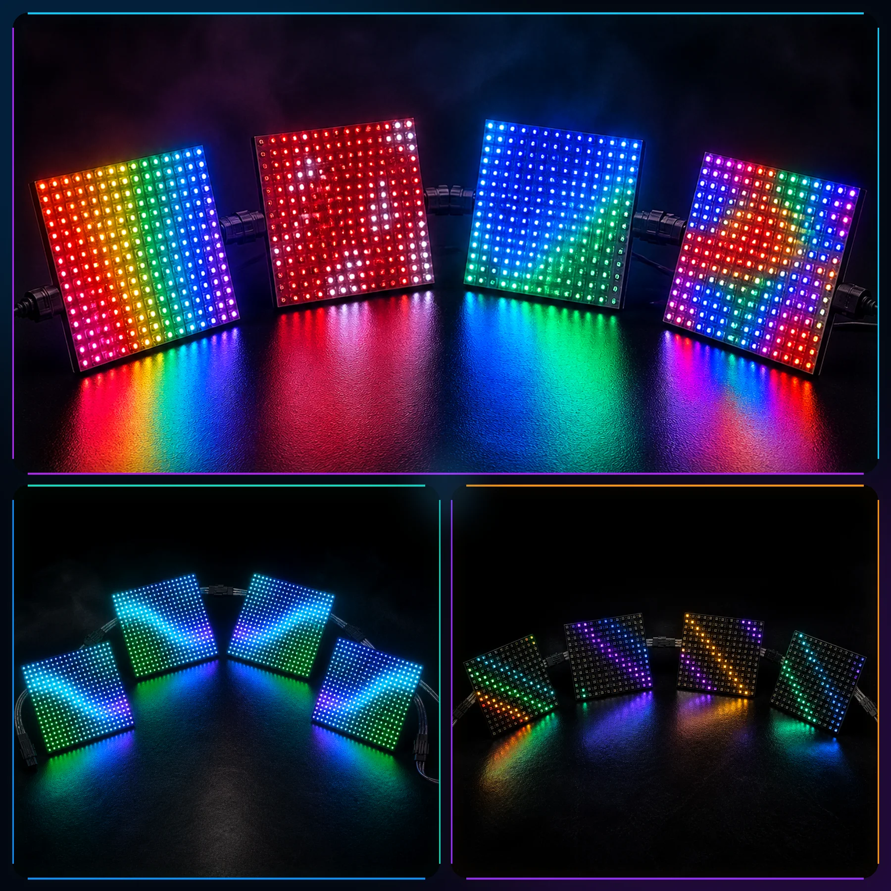 WS2812-P5 LED Square Mini Screen Addressable RGB DIY Cartoon Design Spliceable