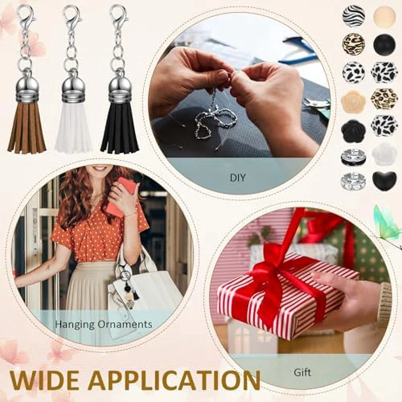 Beaded Keychain Accessories Set For Keychain Making Kit DIY Craft Durable Easy Install