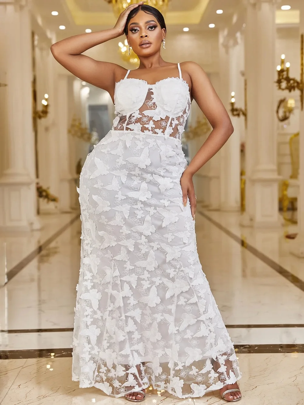 Vestido de noiva com alças de espaguete, novo vestido de casamento exclusivo, vestido de noite especial, apliques de arco, comprimento do chão, apaixone-se