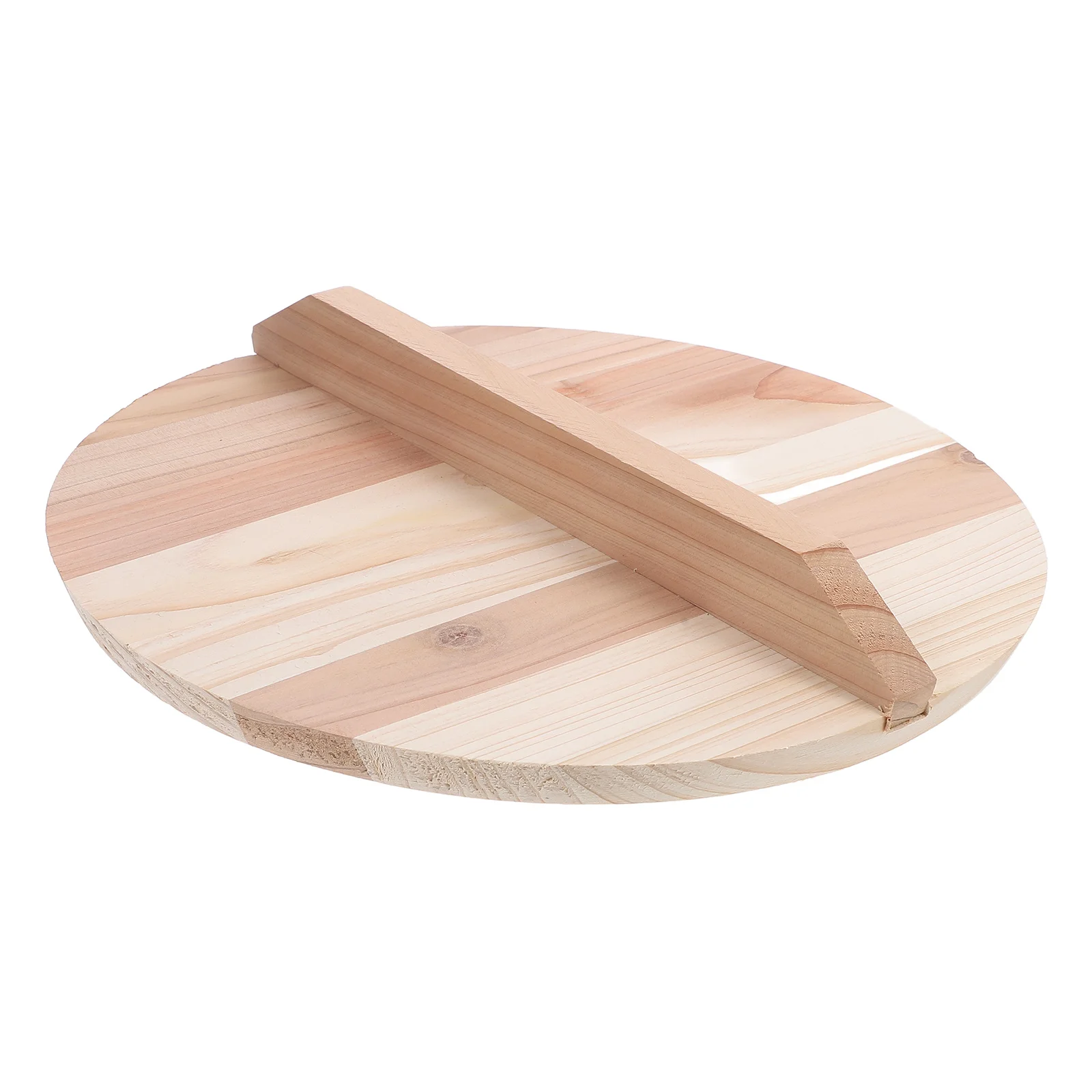 

Wooden Pot Lid 28cm Natural Wood Wok Cover Anti-Overflow Pot Lid Retro Kitchen Tool Lightweight Easy Use Cooking