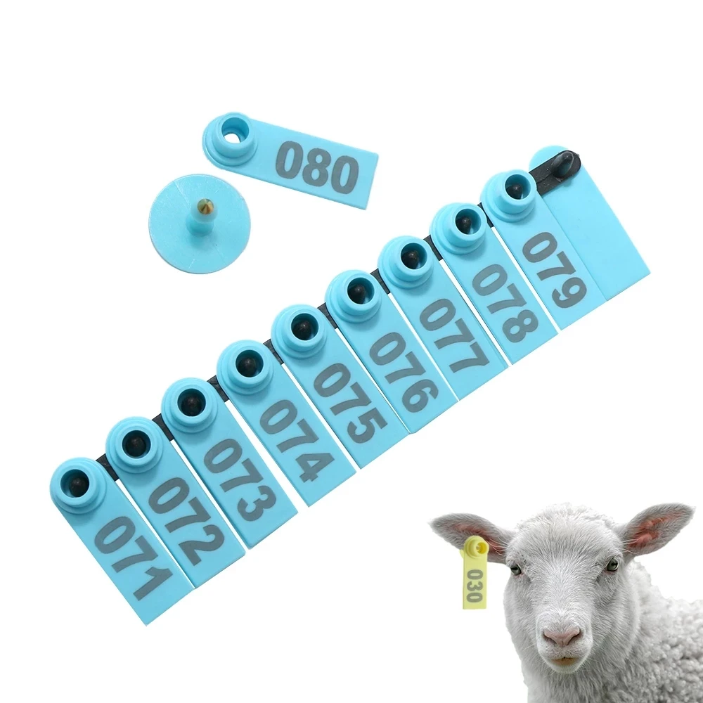 100Pc Goat Ear Tag Card Sheep Pig Ear Marker Card 2 Ear Tag Pliers Needle Clip Animal Identification Kit Tagger Livestock