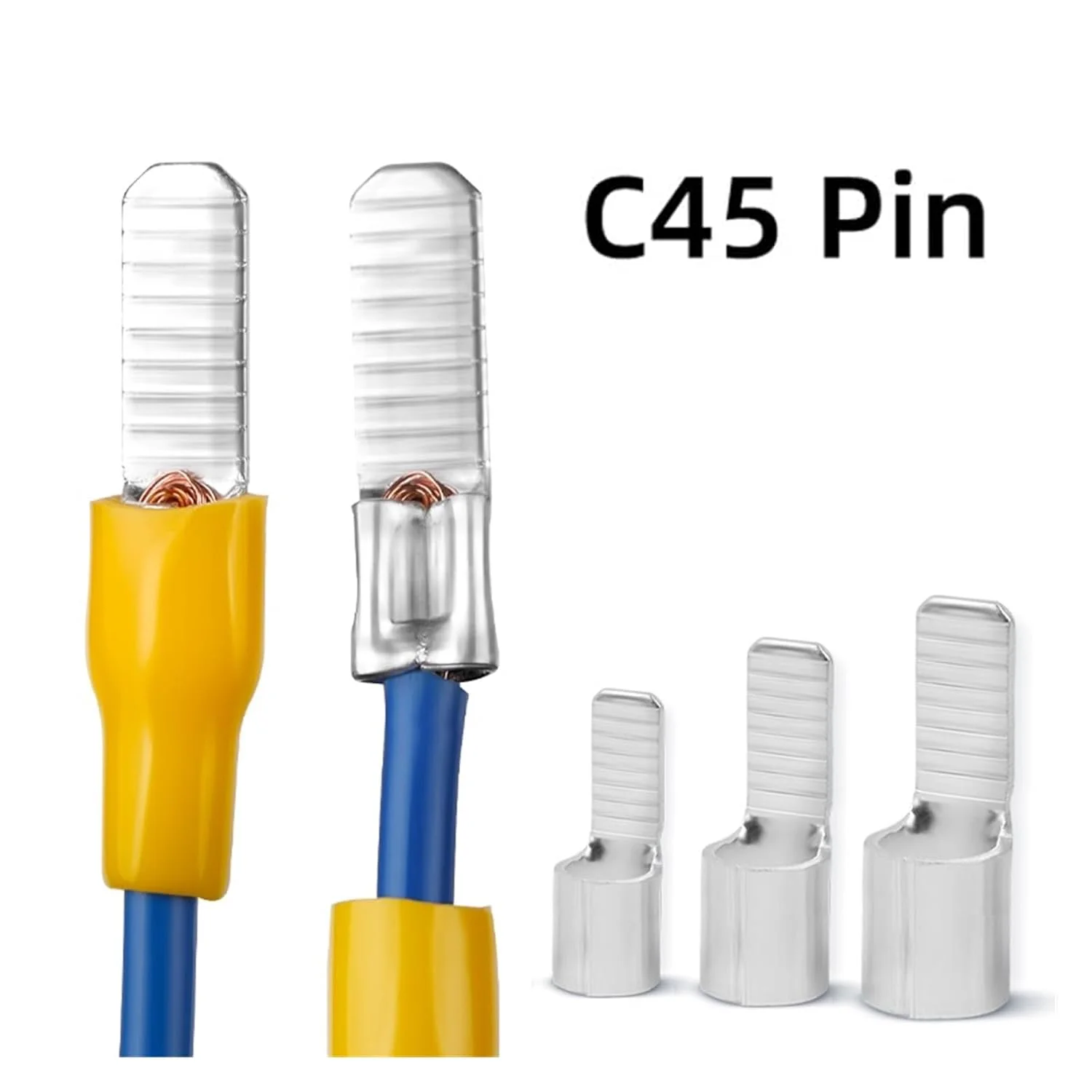 C45 Wire Pin-Shaped Terminals Cable Wire Lug Insert Crimp Terminal Copper Tube Air Switch Circuit Breaker Plug Cable Connector
