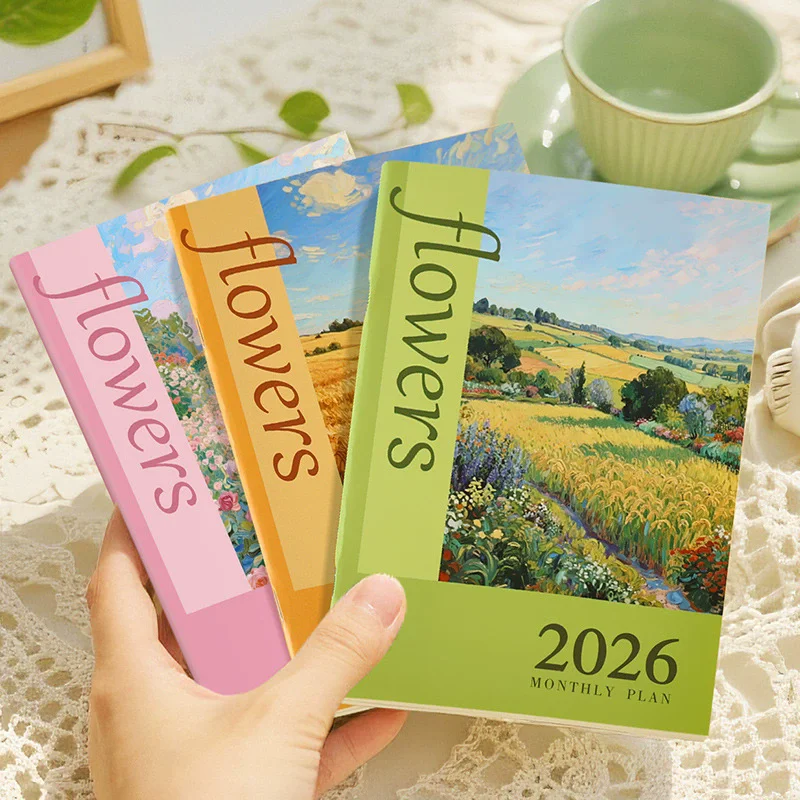 2025 Calendar Planner Notebook 365 Days Effeciency Notepad Weekly Goal Habit Tracker Kawaii Agenda Diary Schedules Organizers