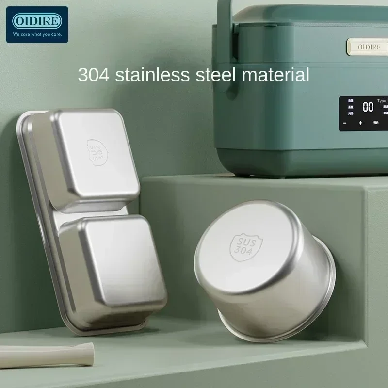 Electric Lunch Box, Three - layer Stainless Steel Liner, Cooking Insulation, Portable Rice Heater, Sealed and Fresh.
