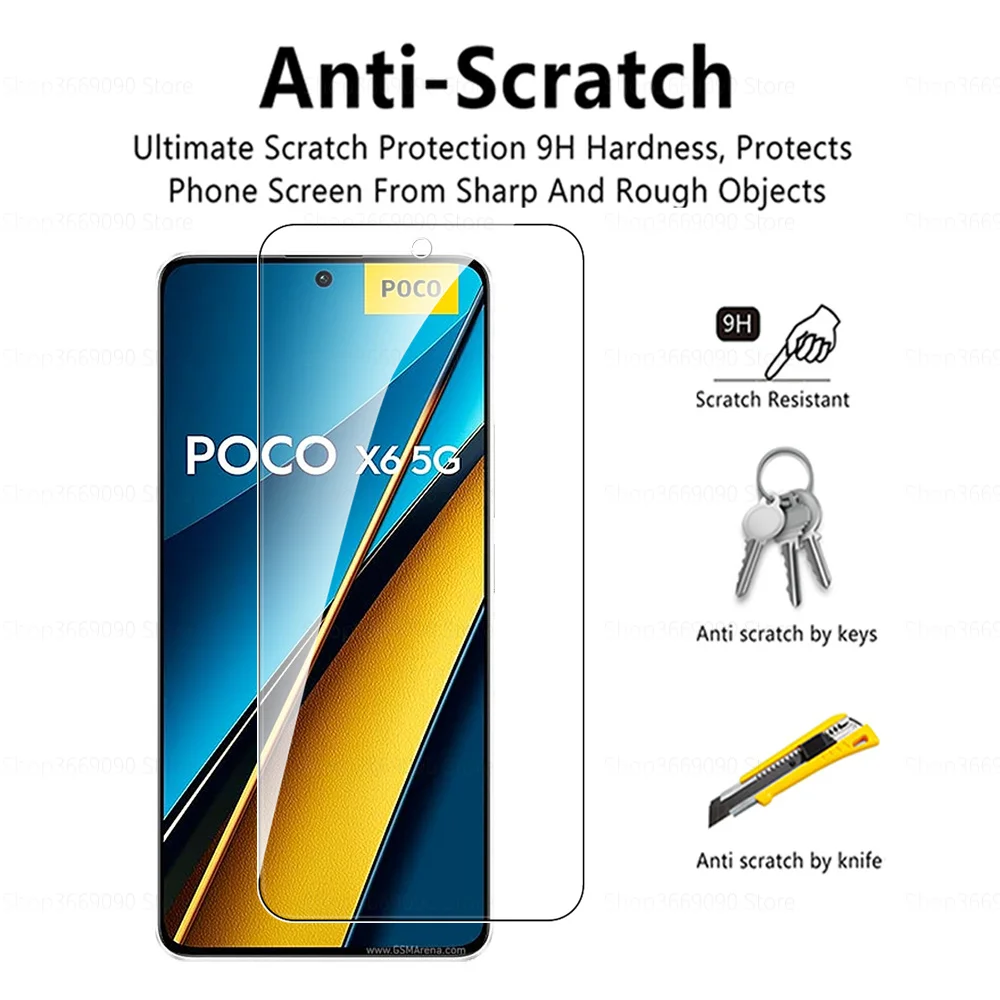 6in1 Lens Tempered Glass For Xiaomi Poco X6 5G Protective Glass Screen Protector Little Poko X6 X 6 Pro Pocox6 X6Pro Cover Film