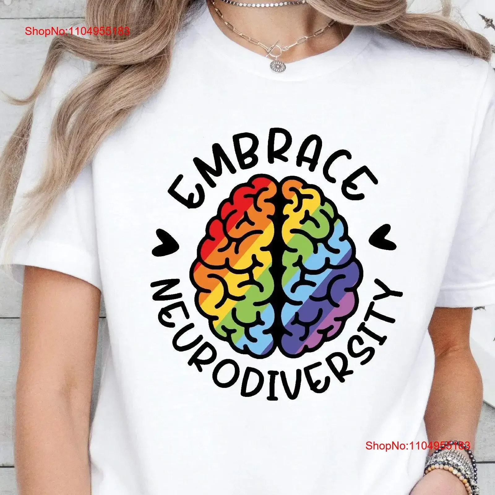 

Embrace Neurodiversity T Shirt ADHD Autism Brain Awareness Mom Sped Teacher Autistic Pride vintage Washed Top For Everyday Wear