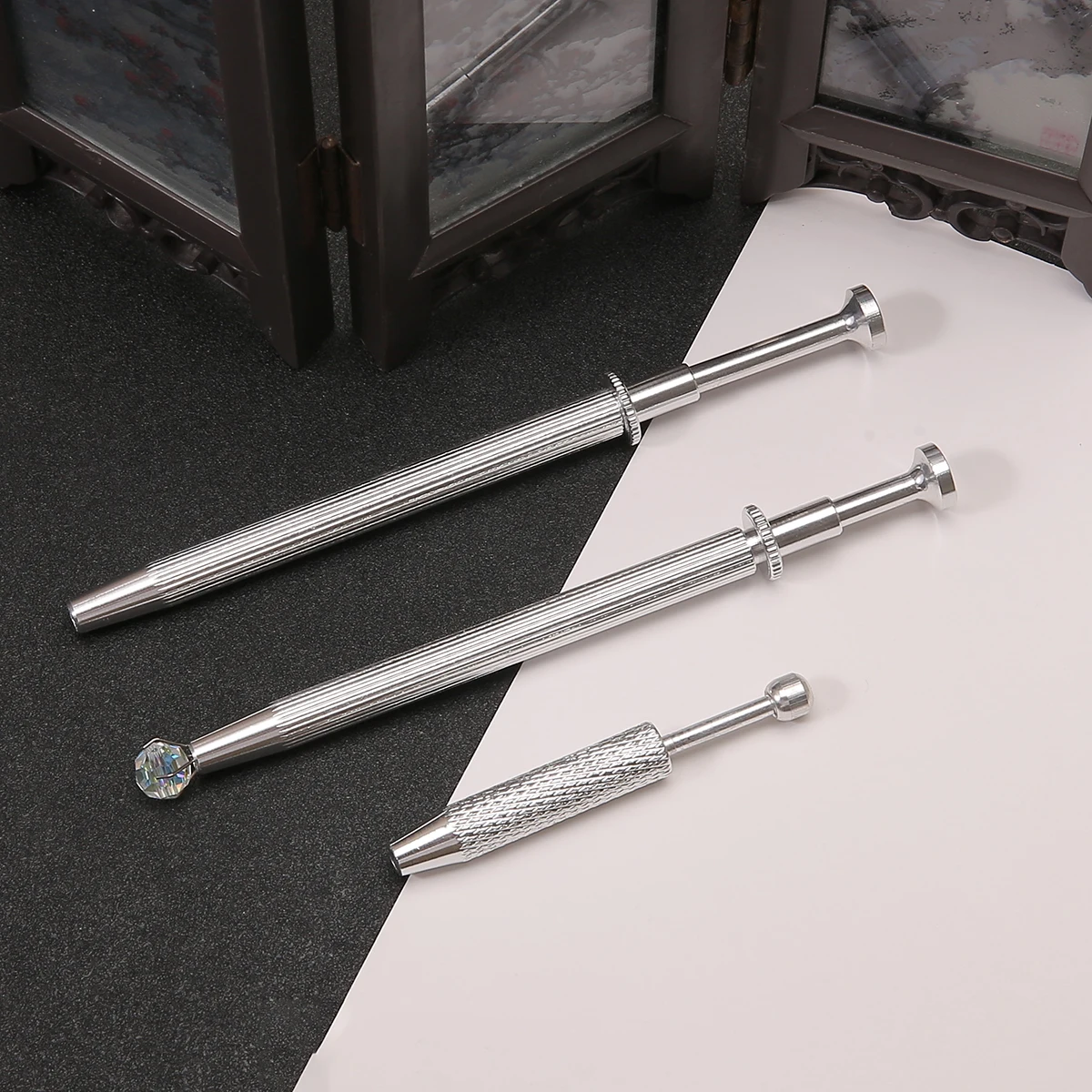 1PC Piercing Ball Grabber Tool Pick Up Tools Claw Beads Tweezers Screw Balls Bead Holder Gems Prong tools